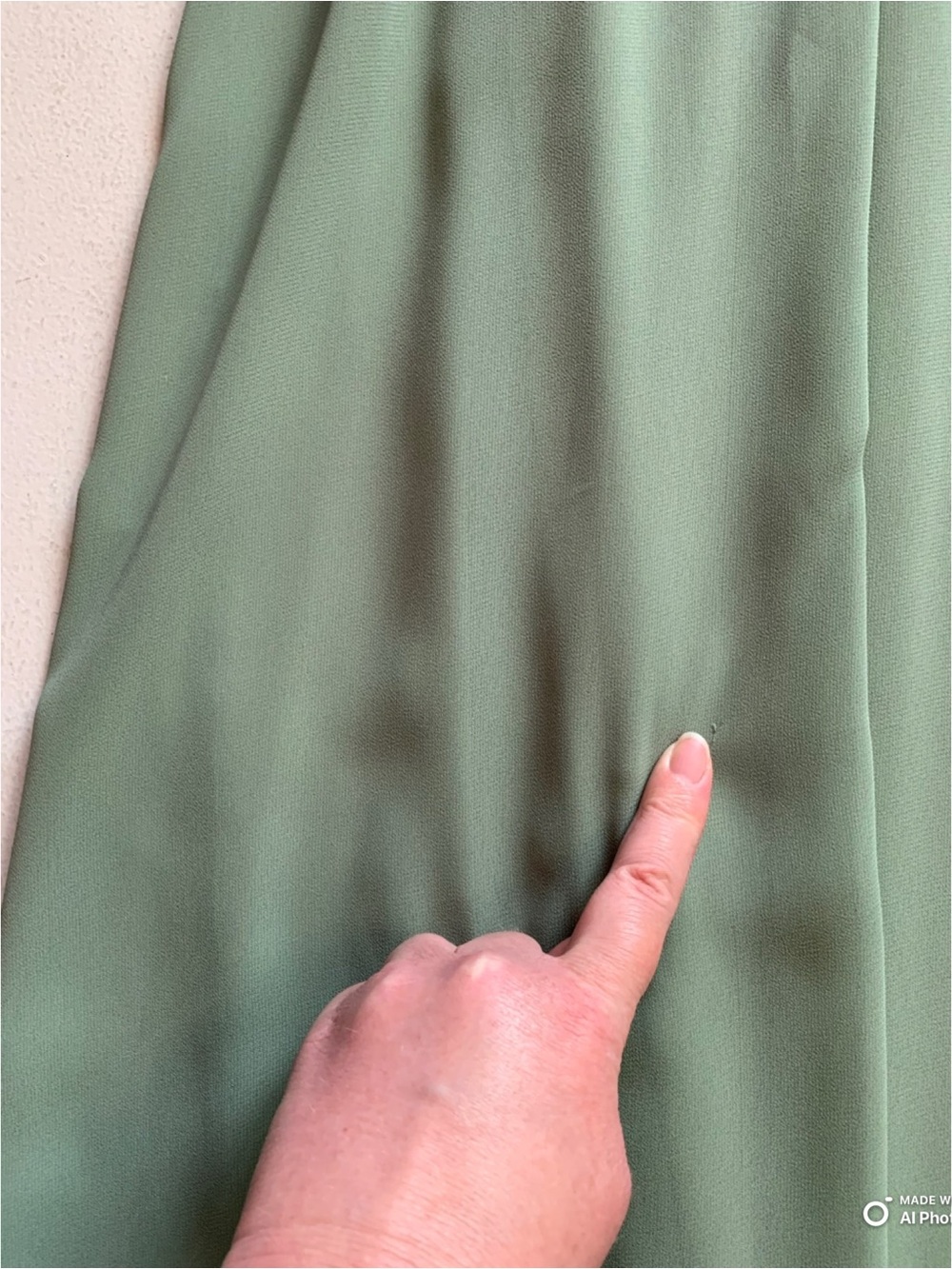 Lulus Medium Radiant Charisma Sage Brush Chiffon Ruched Tie-Strap Maxi Dress NWT - Picture 11 of 17